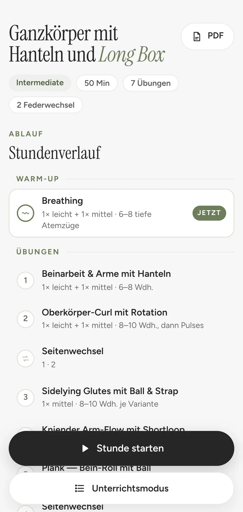 Stundenverlauf