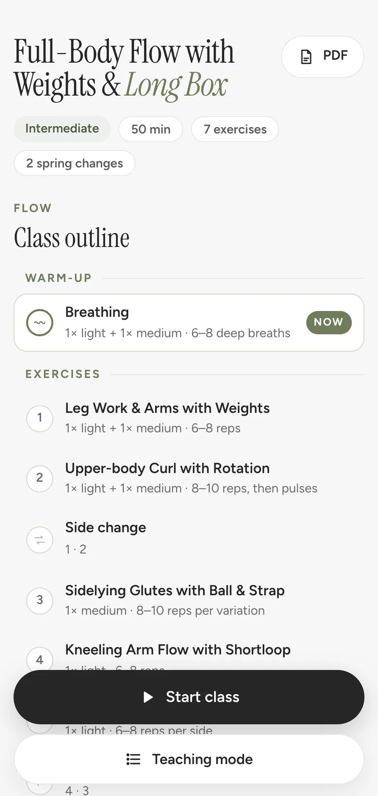 Class overview